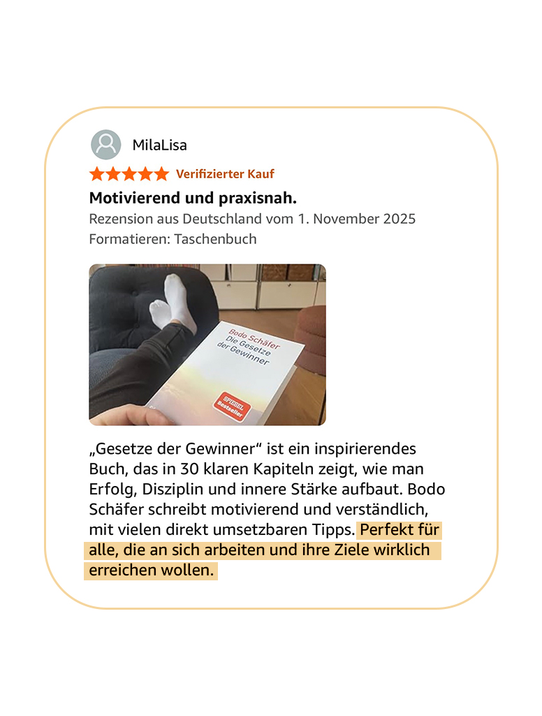 Bodo Schäfer Buch Die Gesetze der Gewinner Rezension 1