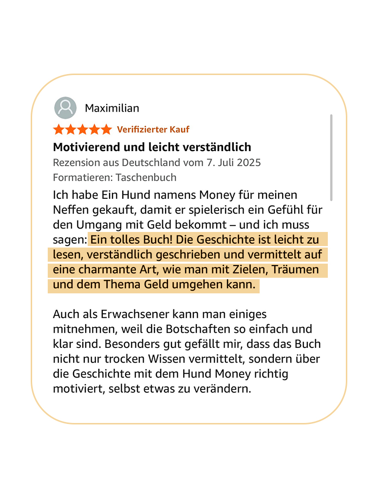 Bodo Schäfer Buch Ein Hund namens Money Rezension 1