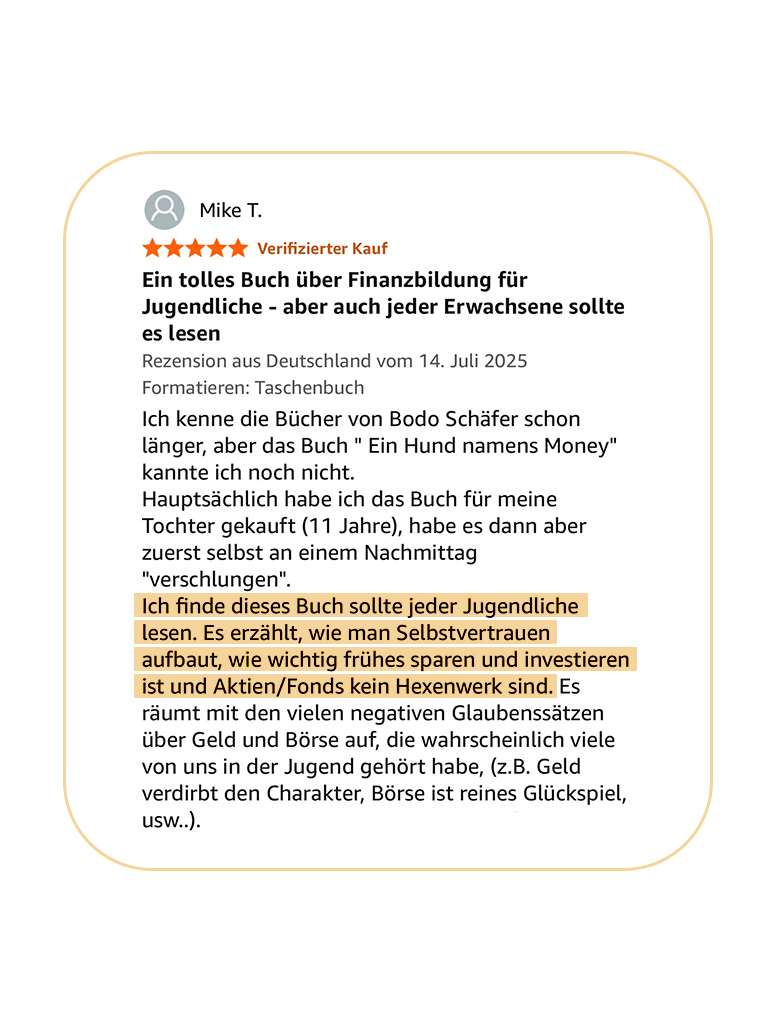 Bodo Schäfer Buch Ein Hund namens Money Rezension 2